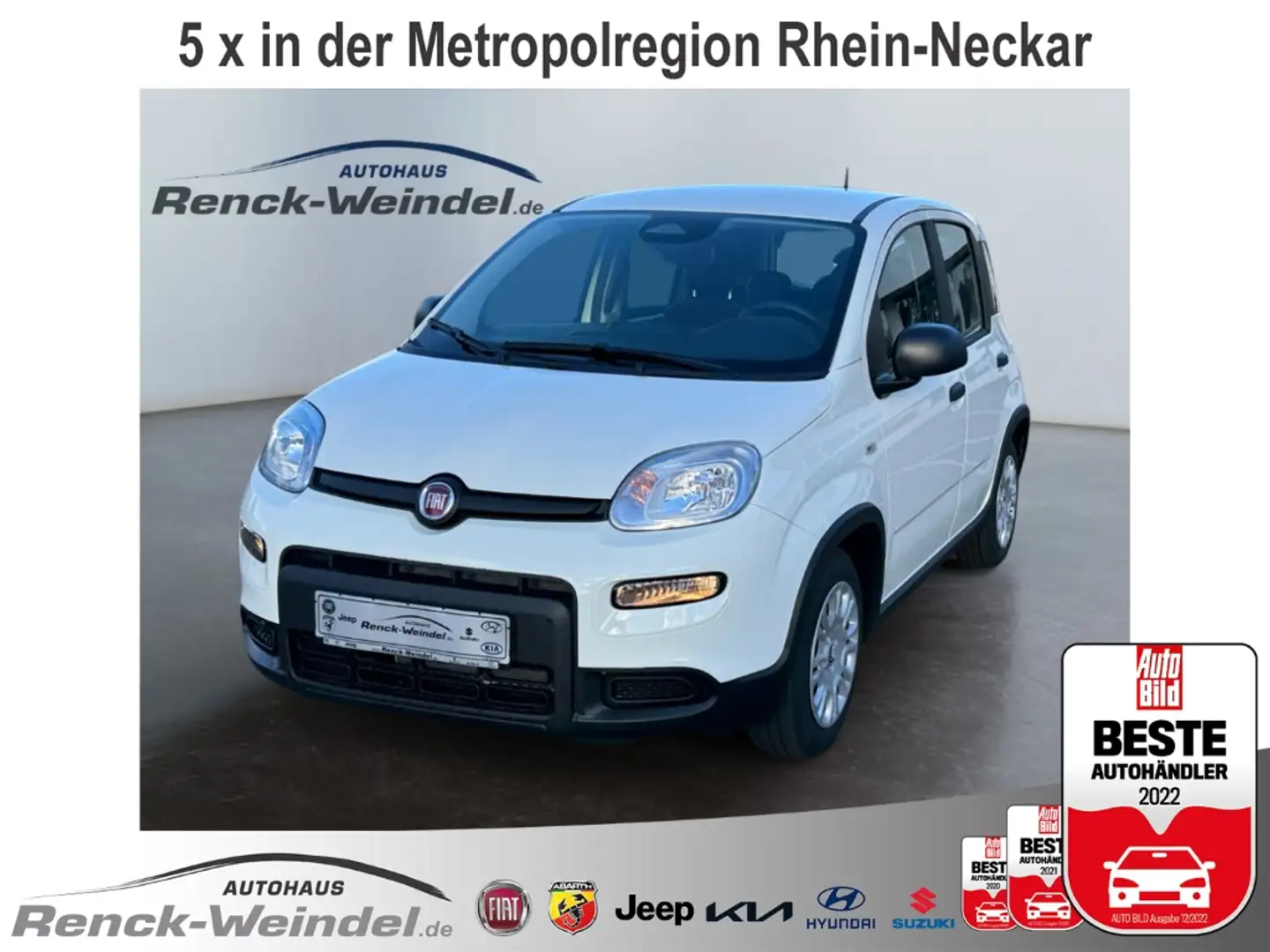 Fiat New Panda 1.0 GSE BT DAB PDC Temp Spurhalteass. Verkehrszeic Weiß - 1