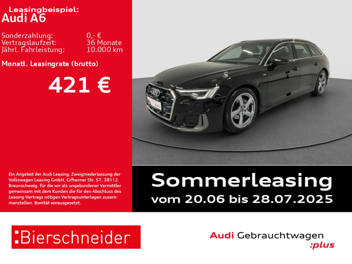 Audi A6 Av 40 TDI qu S-Line MATRIX PANO CAM ACC 5J.GA Schwarz - 1