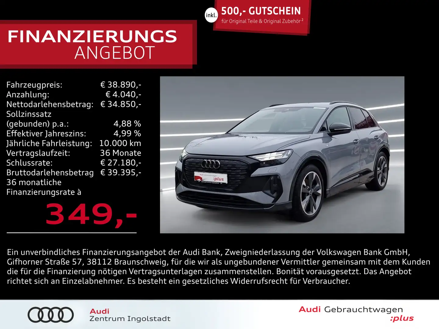 Audi Q4 e-tron 50 qu 2x S line MATRIX 20" ACC Kamera Grau - 1