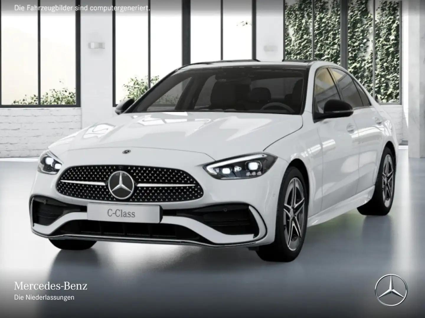 Mercedes-Benz C 400 e 4M AMG+NIGHT+PANO+360+AHK+KEYLESS+9G Weiß - 2