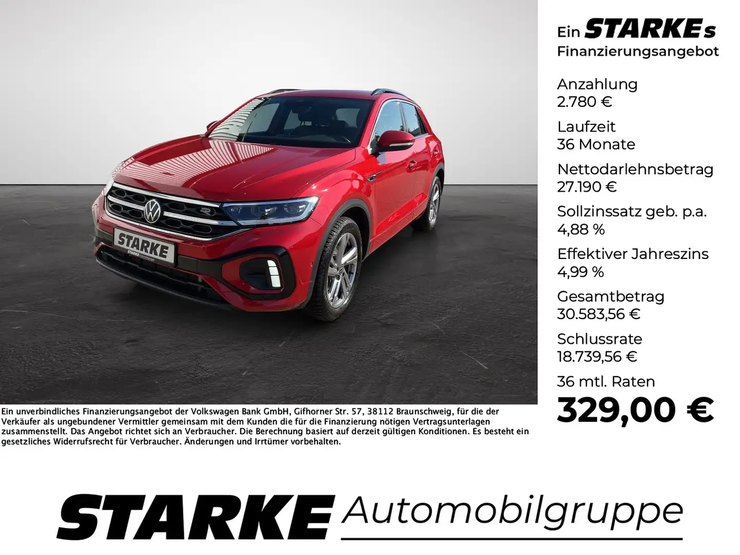 Volkswagen T-Roc 1.5 TSI R-Line Rot - 1