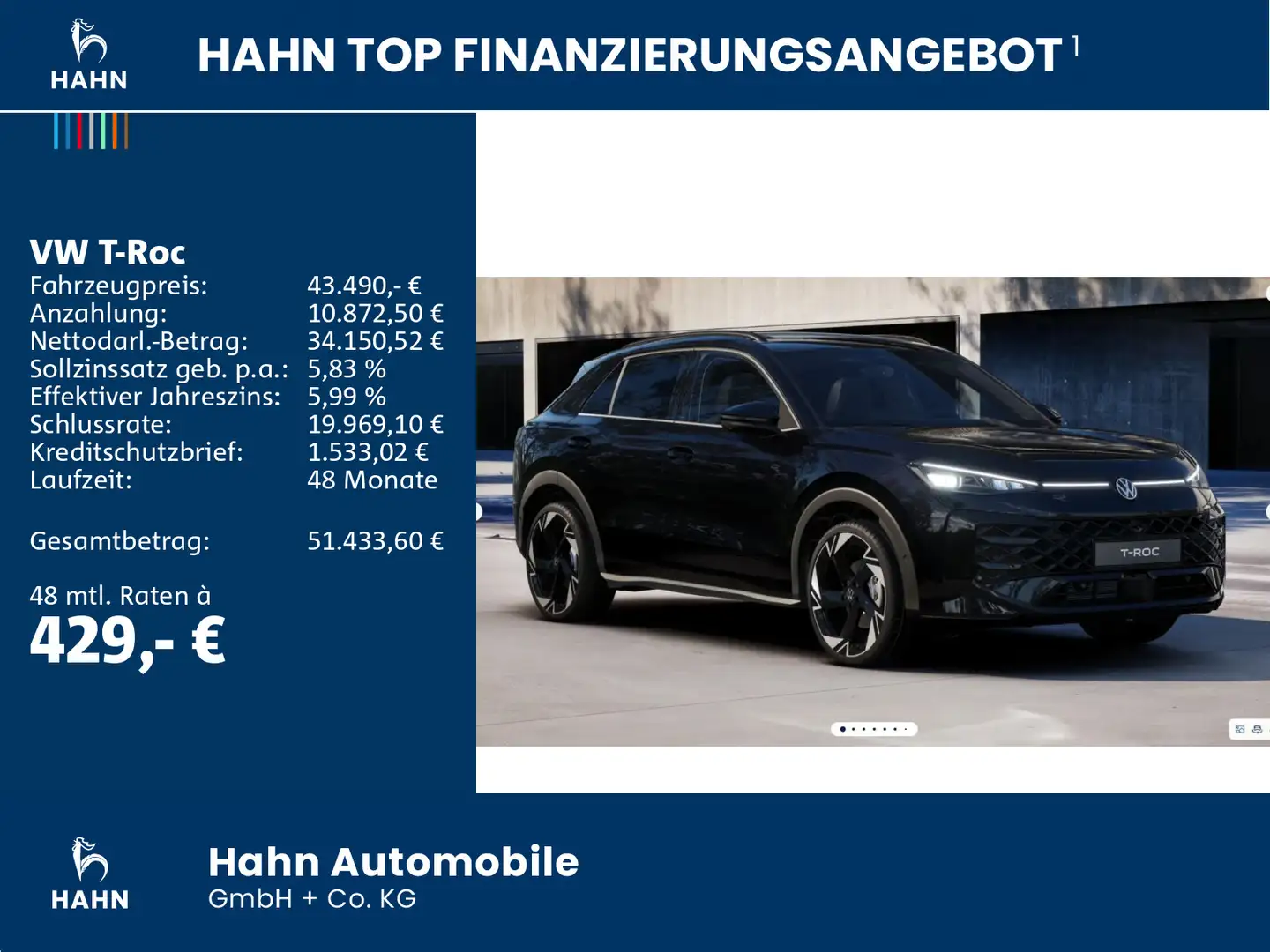 Volkswagen T-Roc R-Line 1,5l eTSI 110kW DSG BLACK STYLE Zwart - 2