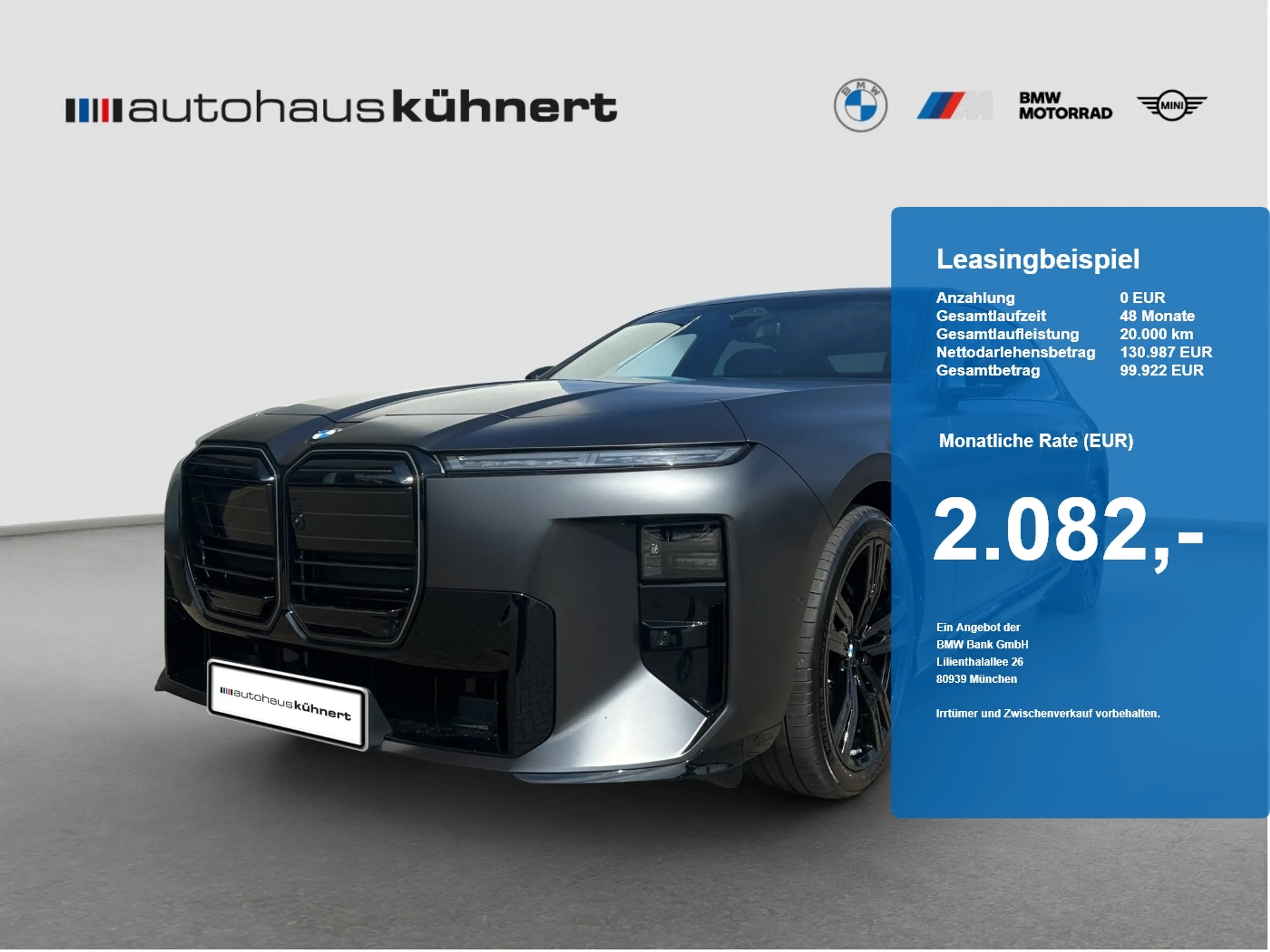 BMW i7 60 xDrive Lim M-Sport UPE: 173.430 EUR