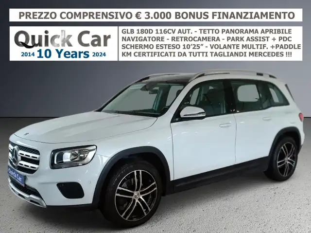 Mercedes-Benz GLB 180 D,TETTO APRIBILE,PARK ASSIST (PARCHEGGIA SOLA),RETROCAMERA,NAVIGATORE,CERCHI DA 19,SCHERMO 10,25,SOLO TAGLIANDI MERCEDES!
