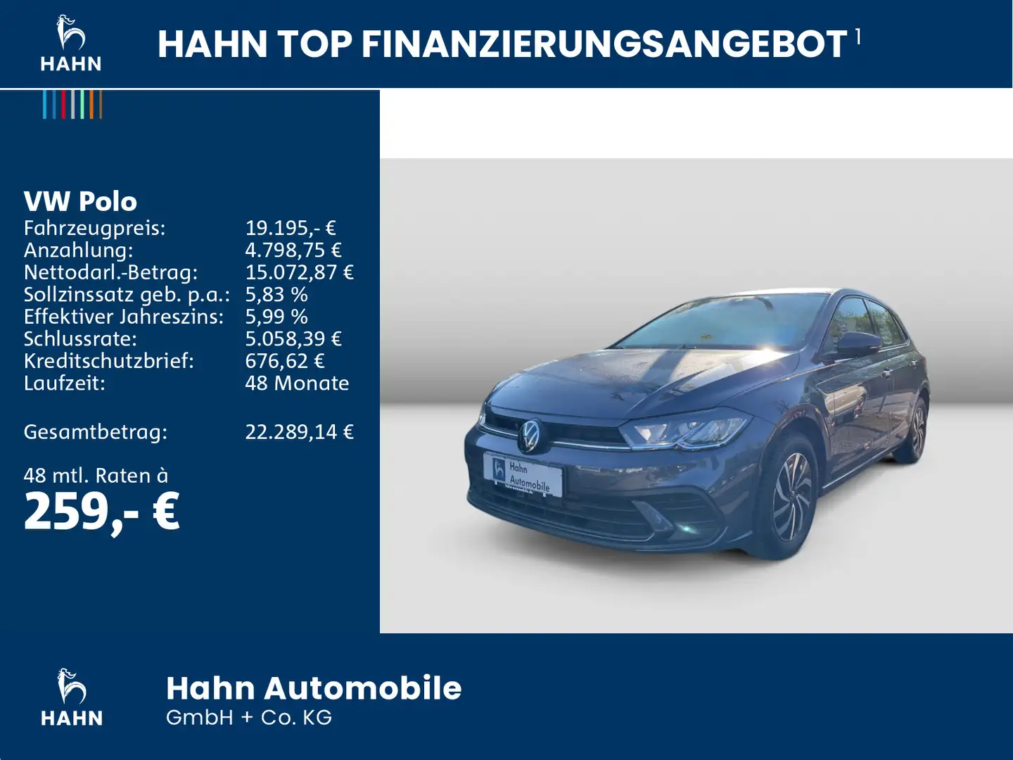 Volkswagen Polo Life 1.0TSI DSG SHZ PDC LED ACC Climatronic Grau - 2