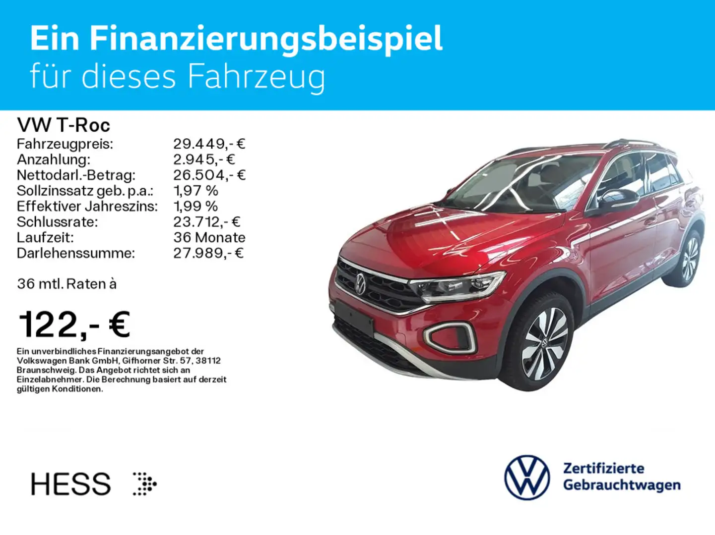Volkswagen T-Roc T-ROC 1.5 TSI DSG GOAL*LED*STHZG*AHK*KAMERA*PDC* Rot - 2