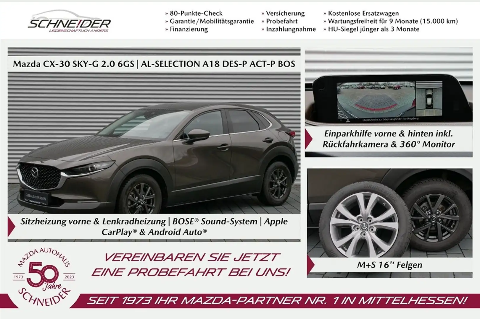 Mazda CX-30 SKY-G 122 SELECTION Design-IActiv+Bose M+S Grau - 1