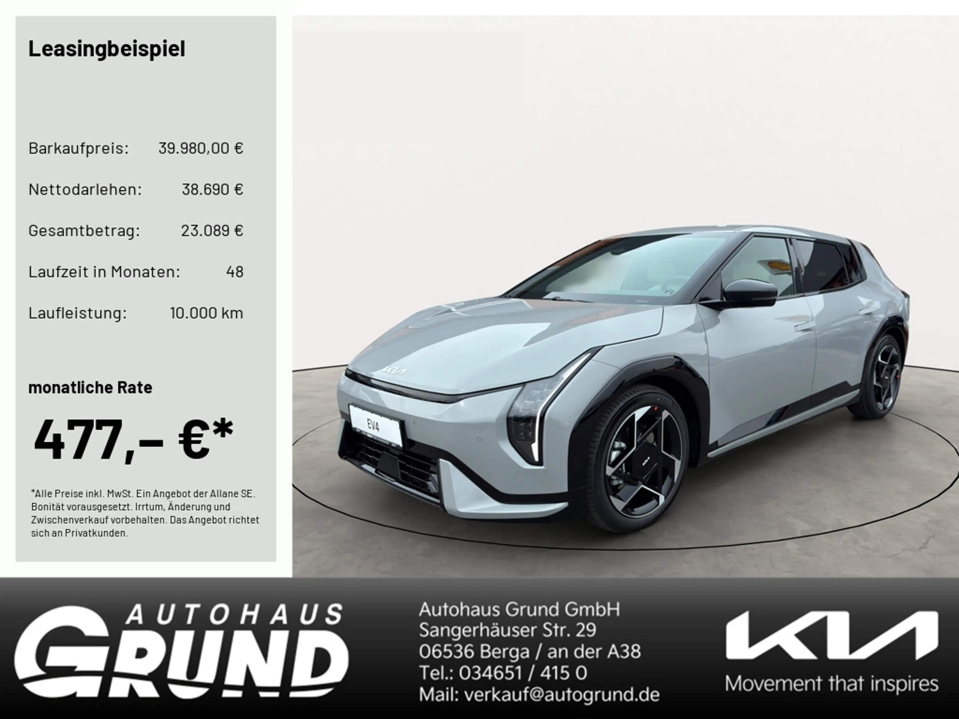 Kia EV4 81,4kWh GT-Line | LEDER | NAVI | SHZ