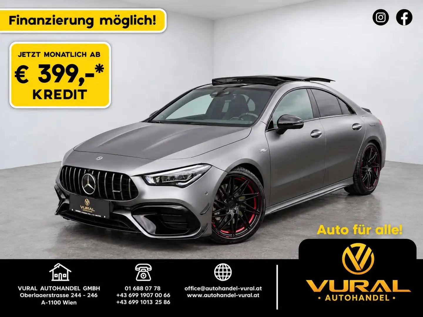 Mercedes-Benz CLA 45 AMG 4Matic | Panorama | Head-Up | Schalensitze | Sitz Kühlung/Heizung | Burmester Soundsystem | Magno-Lack | | Grau - 1