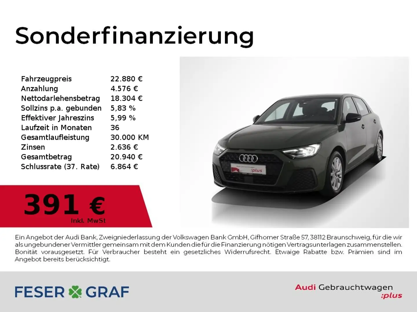 Audi A1 25 TFSI Sportback LED / virtual / Sitzheizung Grün - 1