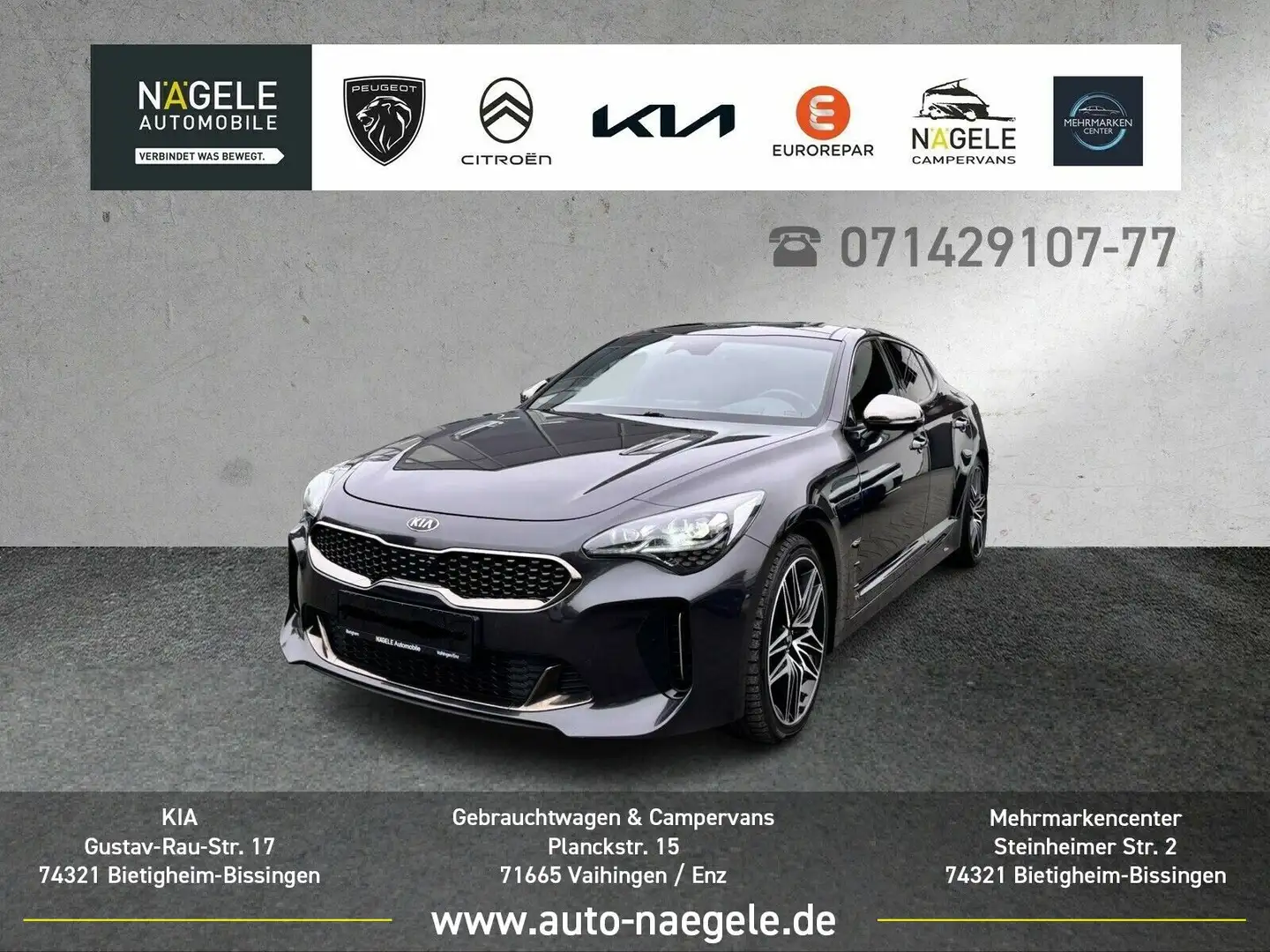 Kia Stinger GT 3.3 T-GDI 4WD|Alcantara+Glasdach+HUD Grigio - 1
