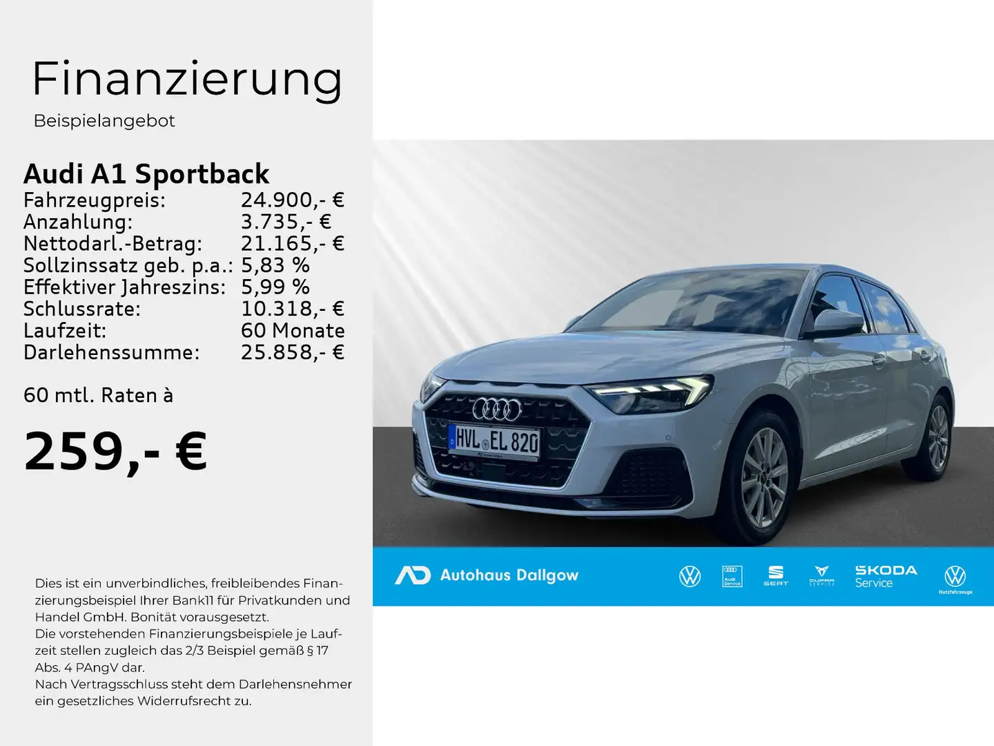 Audi A1 "Advanced" 25 TFSI CarPlay+PDC+LED+ White - 2