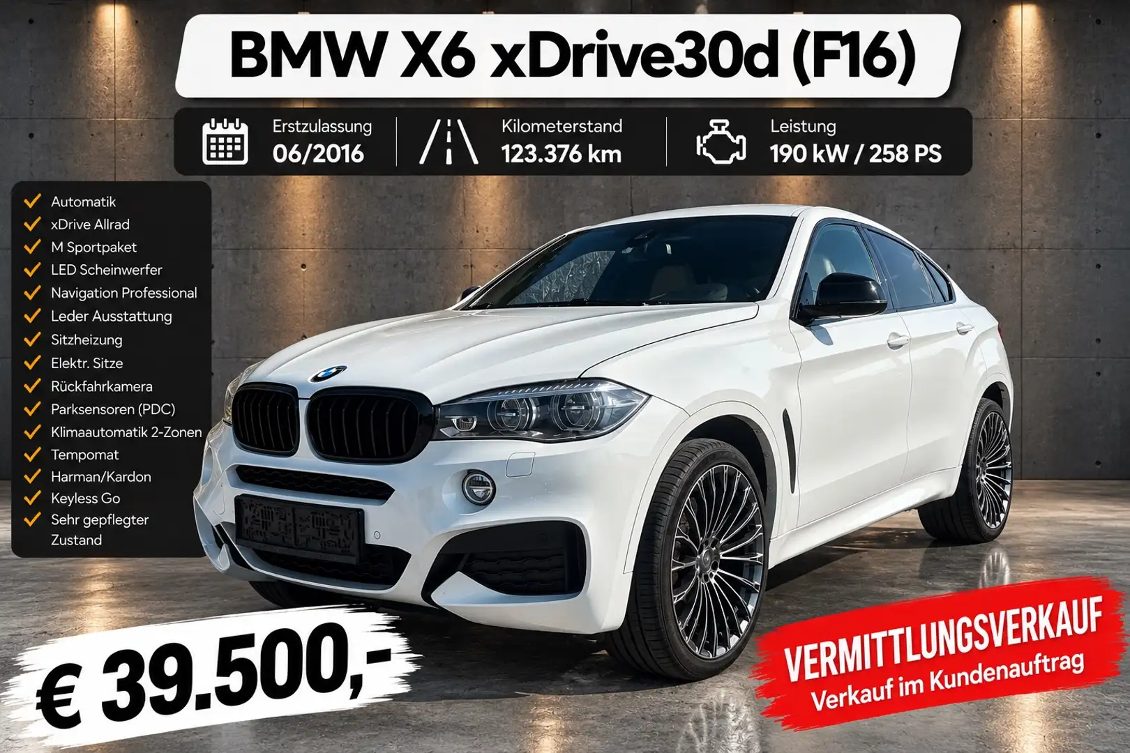 BMW X6 xDrive30d Sport Activity Coupé Österreich-Paket Aut. Weiß - 1