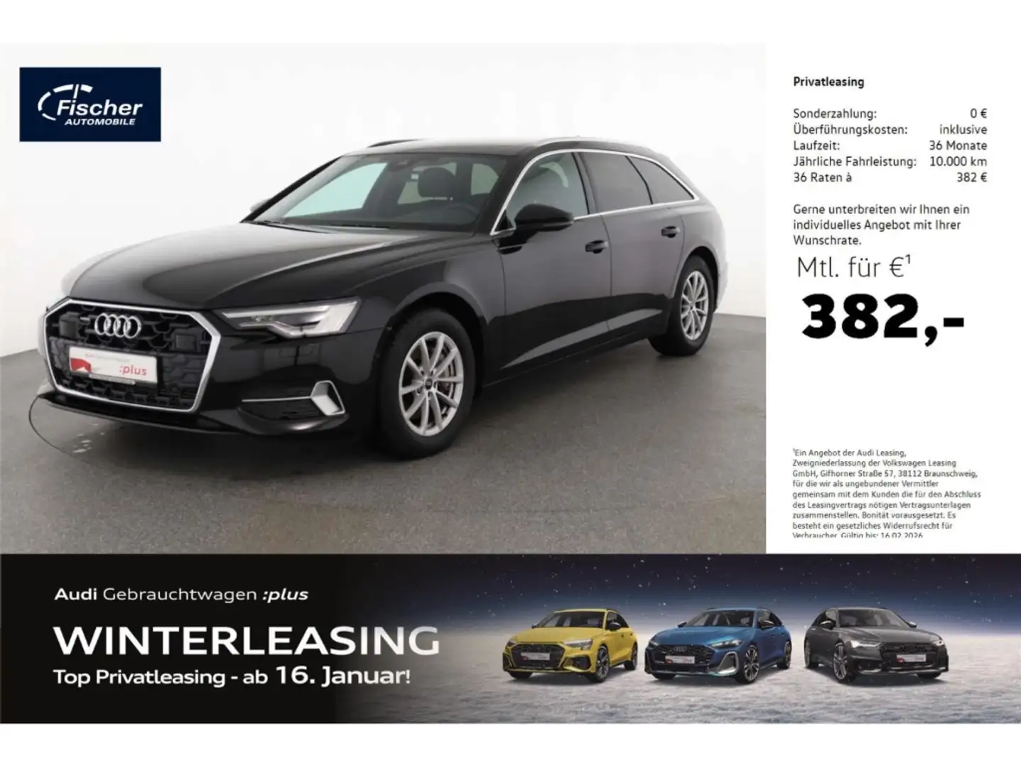 Audi A6 Avant 45 TFSI quattro Advanced AHK/P-Dach/18'' Schwarz - 1