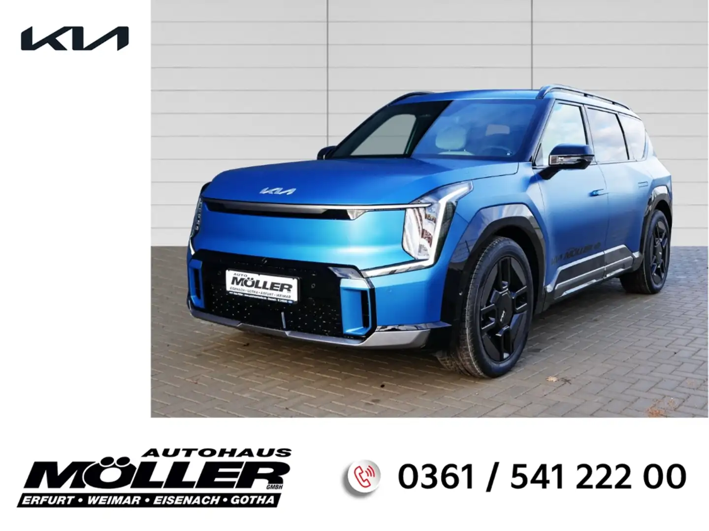 Kia EV9 GT-Line AWD *AHZV* Launch Edition 7S Glasdach ACC Blauw - 1
