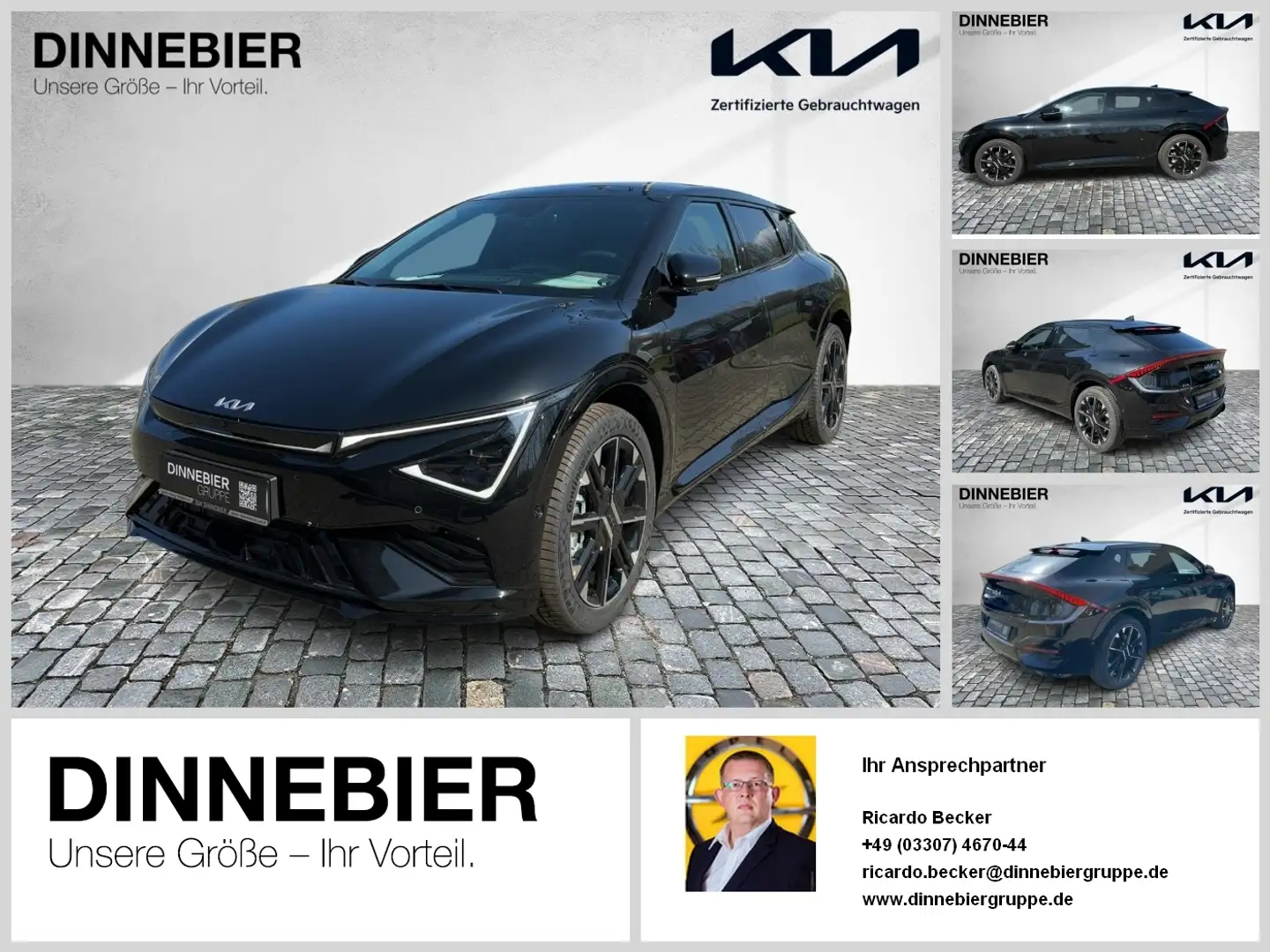 Kia EV6 GT-Line 84kWh RWD Glasdach+LED+360°Kamera Zwart - 1