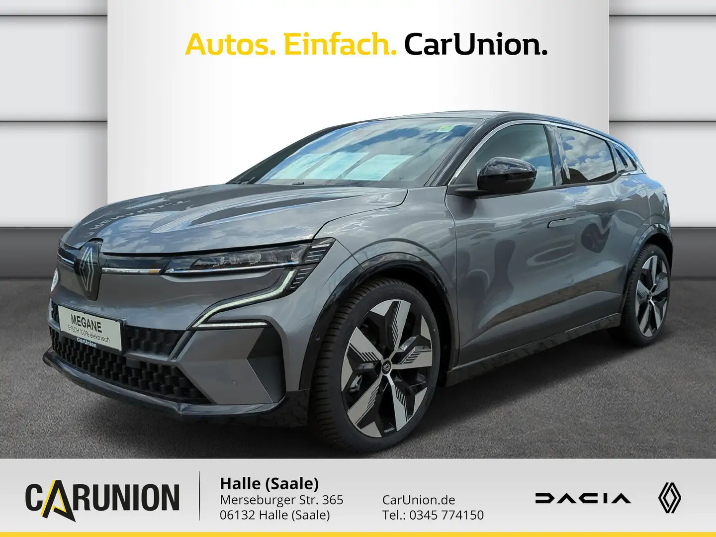 Renault Megane E-Tech 100% ele. Techno 2Zonen Klima/Navi Grijs - 1