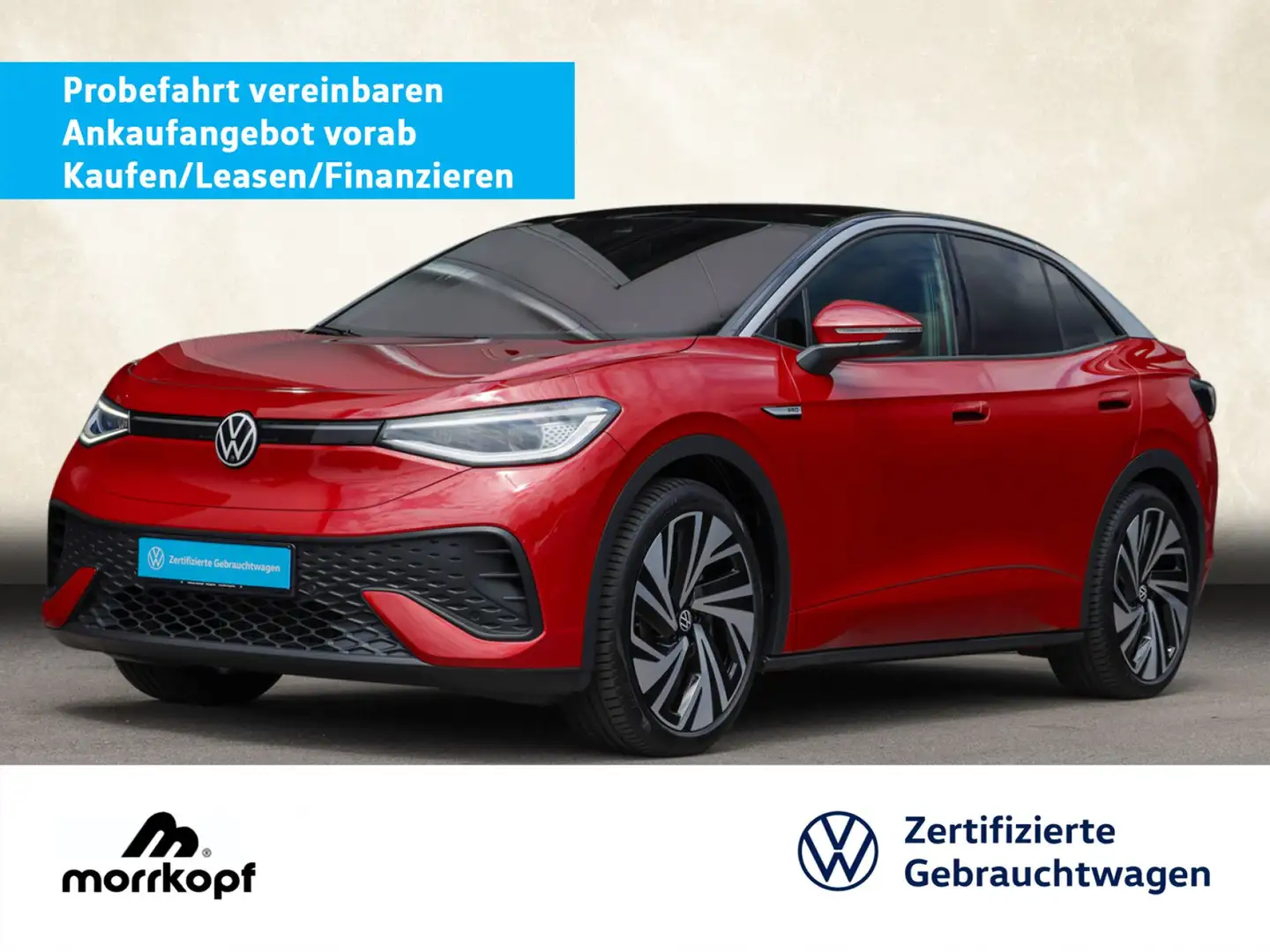 Volkswagen ID.5 Pro +AHK+CAM+21 +MAX: 528KM+ Sportpaket Navi Rood - 1