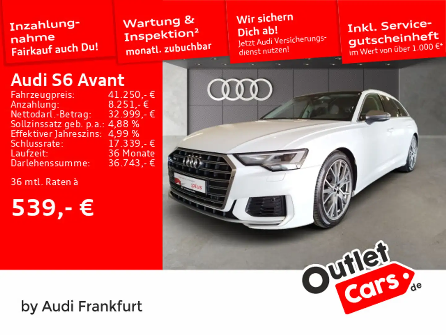 Audi S6 TDI tiptronic LED VC Panorama Wit - 1