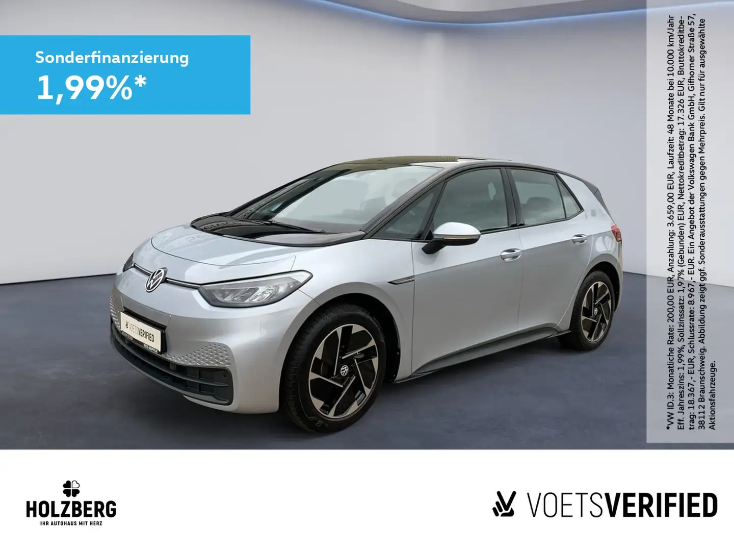 Volkswagen ID.3 Pro Performance 150 kW NAVI+ACC+LED Silber - 1