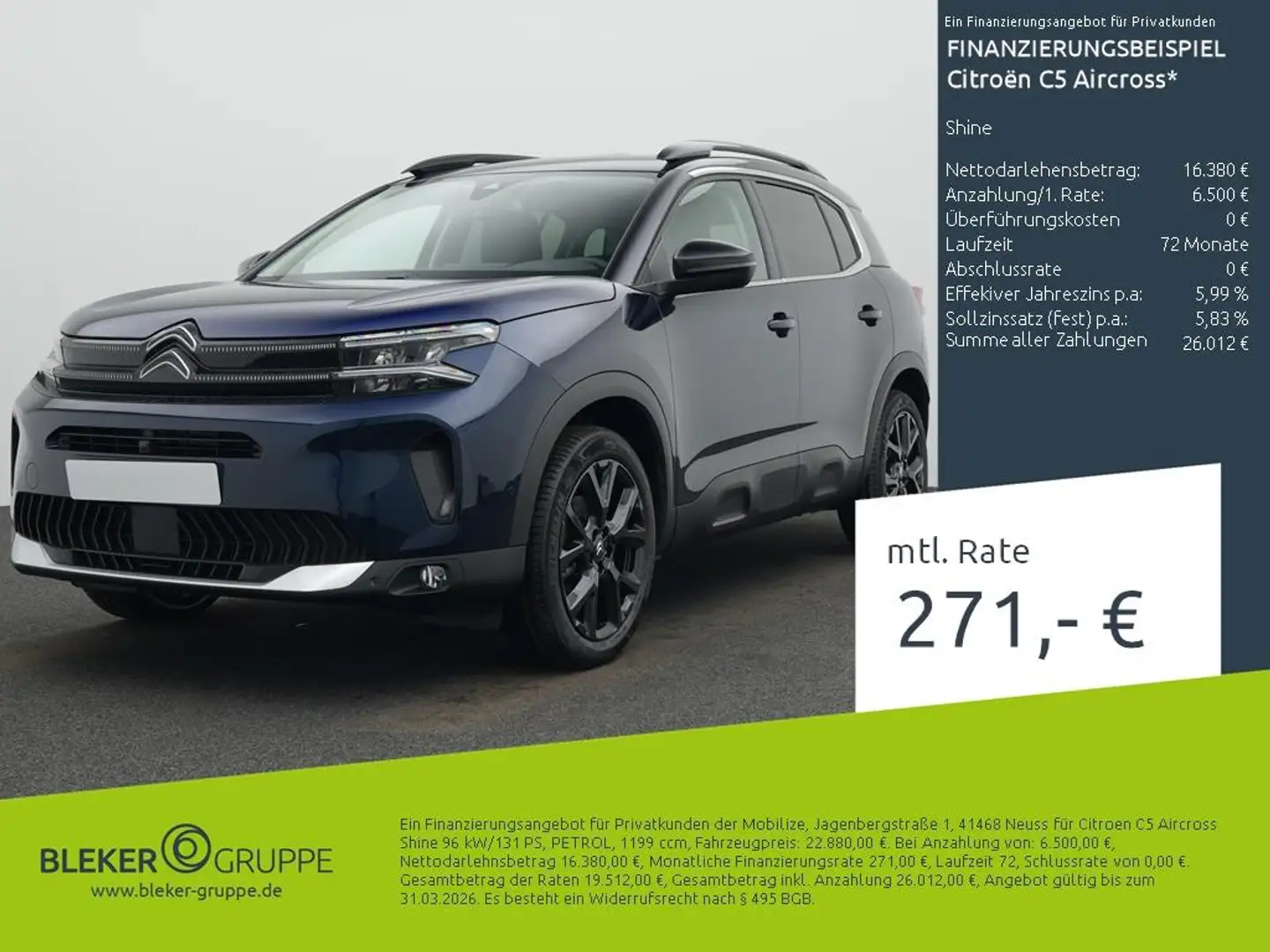 Citroen C5 Aircross Shine Blau - 1