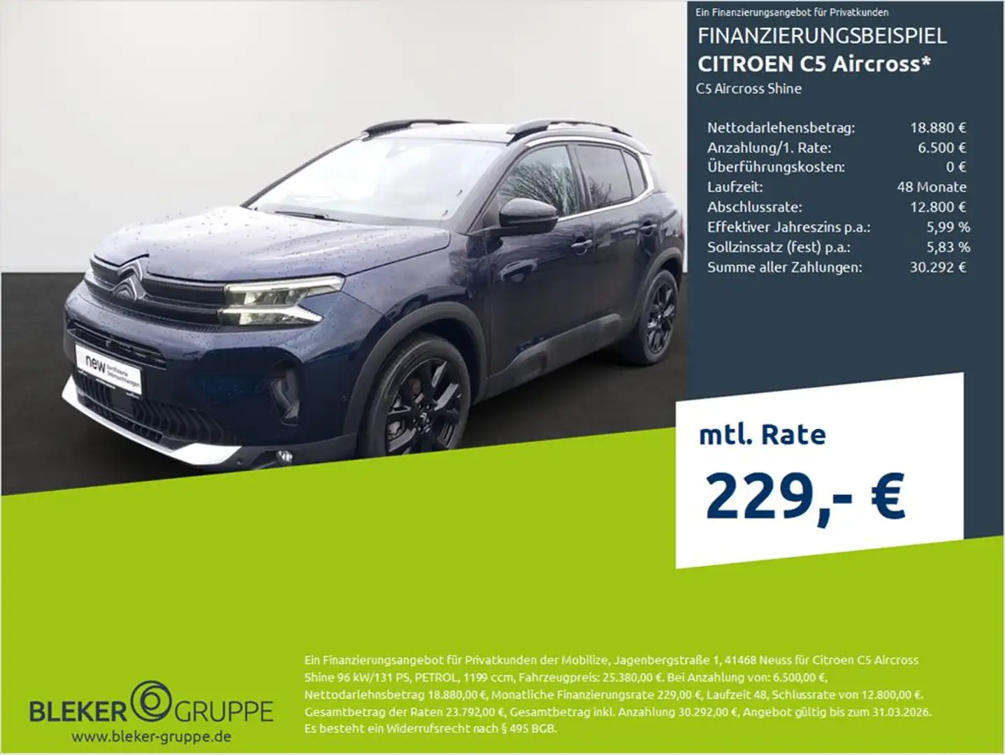 Citroen C5 Aircross Shine Blau - 1