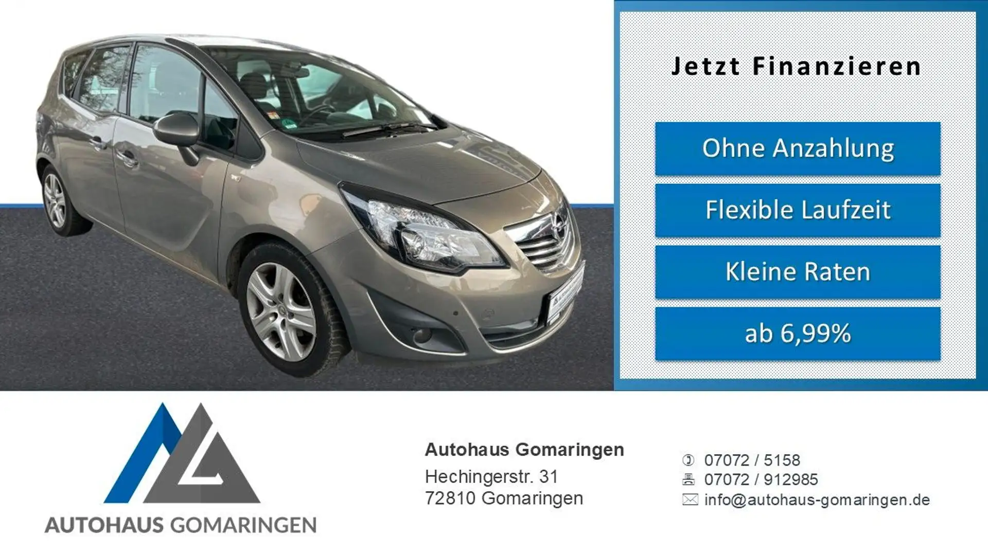 Opel Meriva TÜV Neu*1.Hand*SHZ*AHK*Klima*Scheckheft Braun - 1