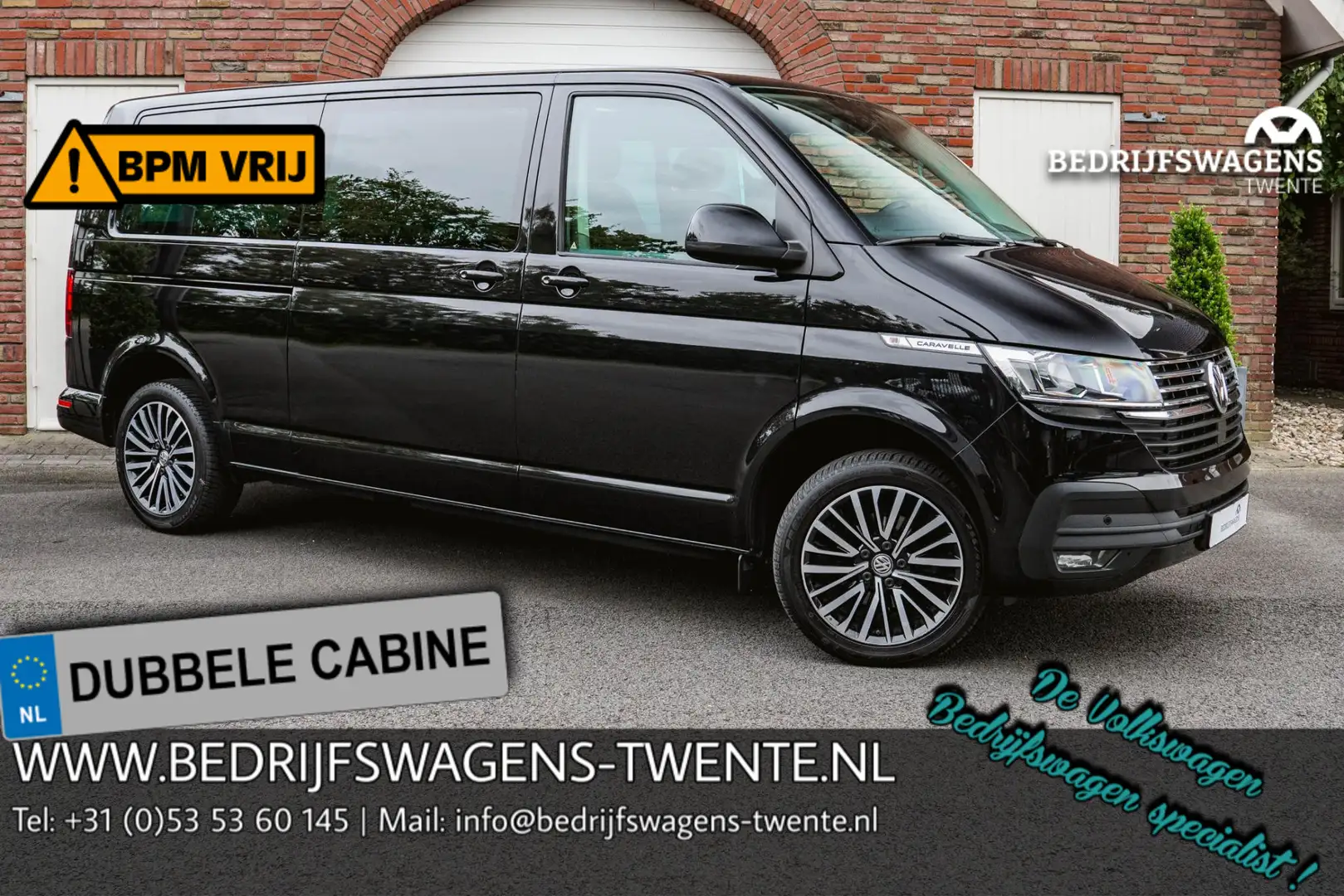 Volkswagen T6.1 Transporter CARAVELLE 150pk DSG DC Elektrische schuifdeur Zwart - 1