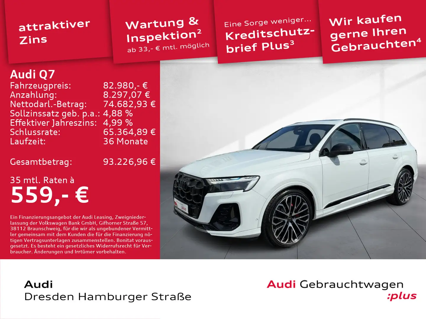 Audi Q7 50TDI quattro S line Matrix Pano 7-Sitze AHZV Weiß - 1