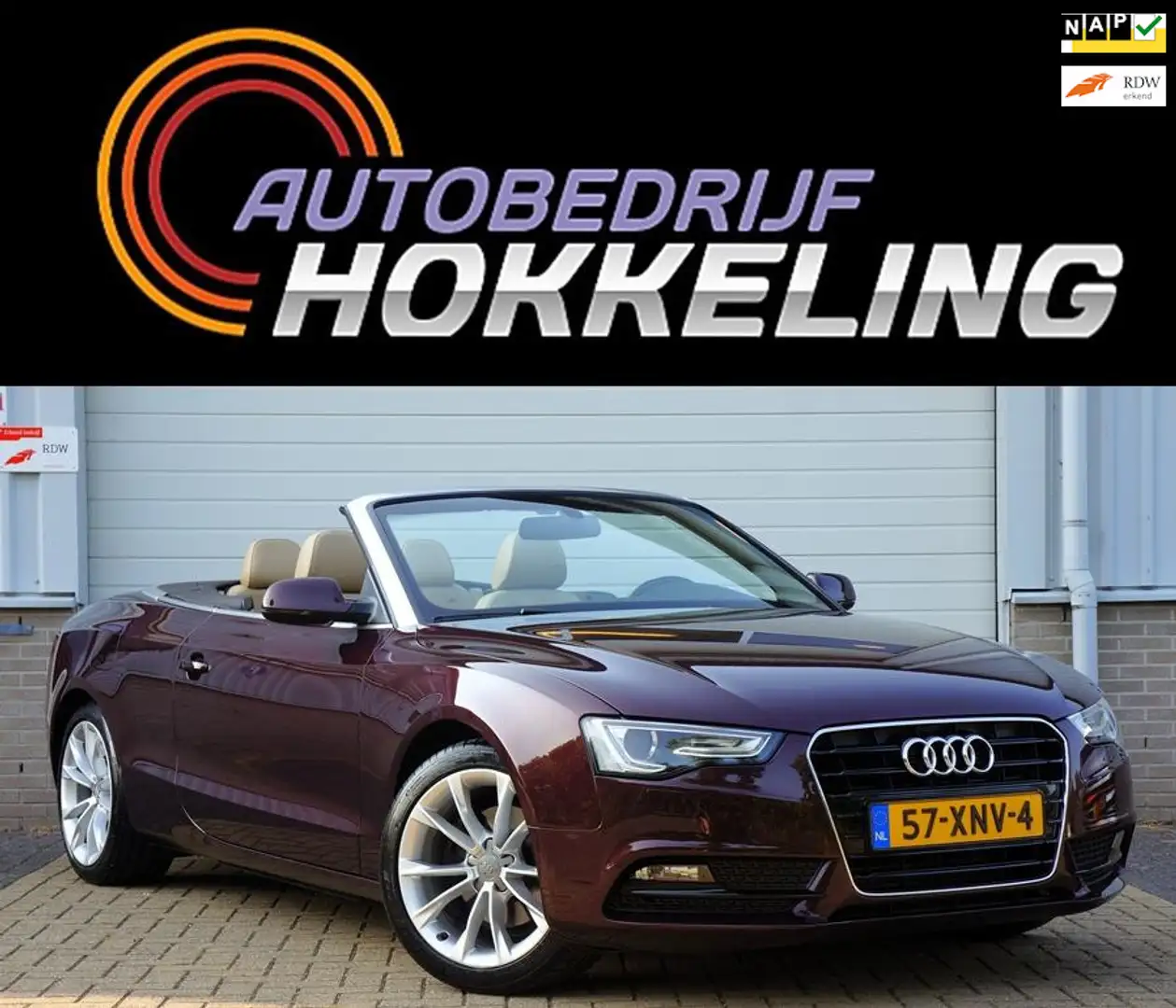 Audi A5 Cabriolet 1.8 TFSI Pro Line+; Automaat+Xenon+Leder Rood - 1