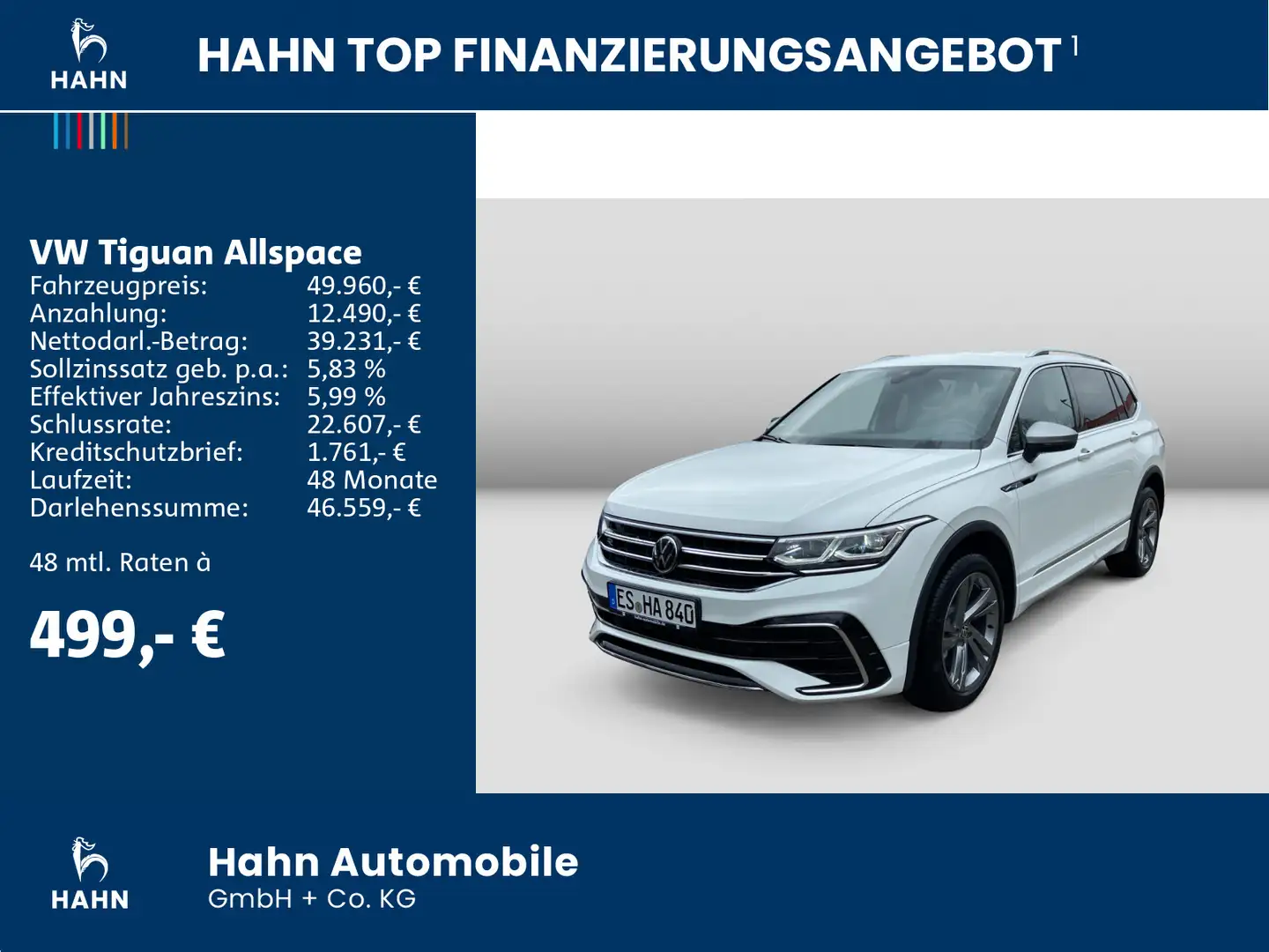Volkswagen Tiguan Allspace R-Line 2,0 TDI 147KW/200 PS 4MOT Weiß - 2