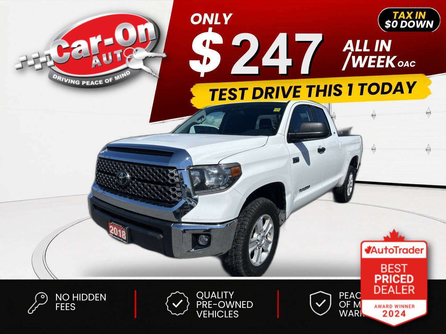 White 2018 Toyota Tundra Pickup Truck Four-Wheel Drive Automatic