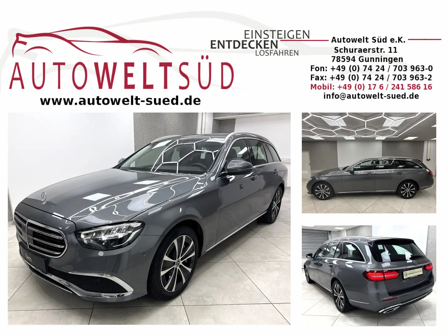 Mercedes-Benz E 300 de T Elegance DTR 2xSpur RCam elHeckk Ambiente Gris - 1