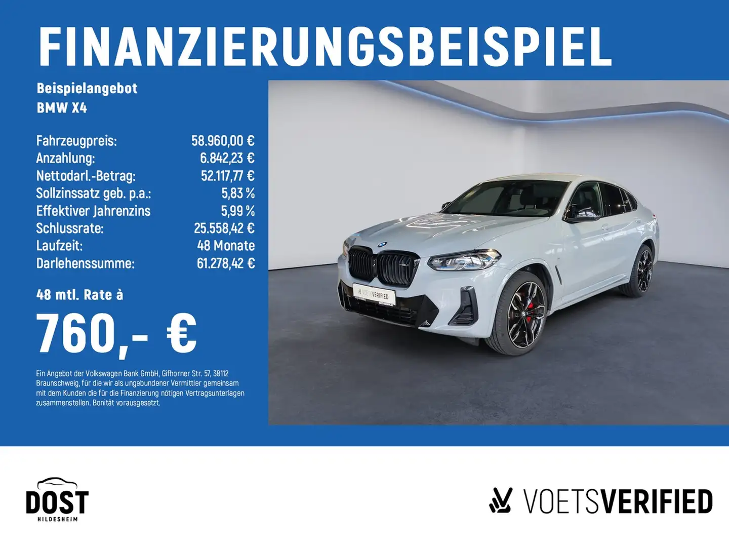 BMW X4 M40i Steptronic xDrive AHK+HARMAN+HuD+KAMERA Grau - 2