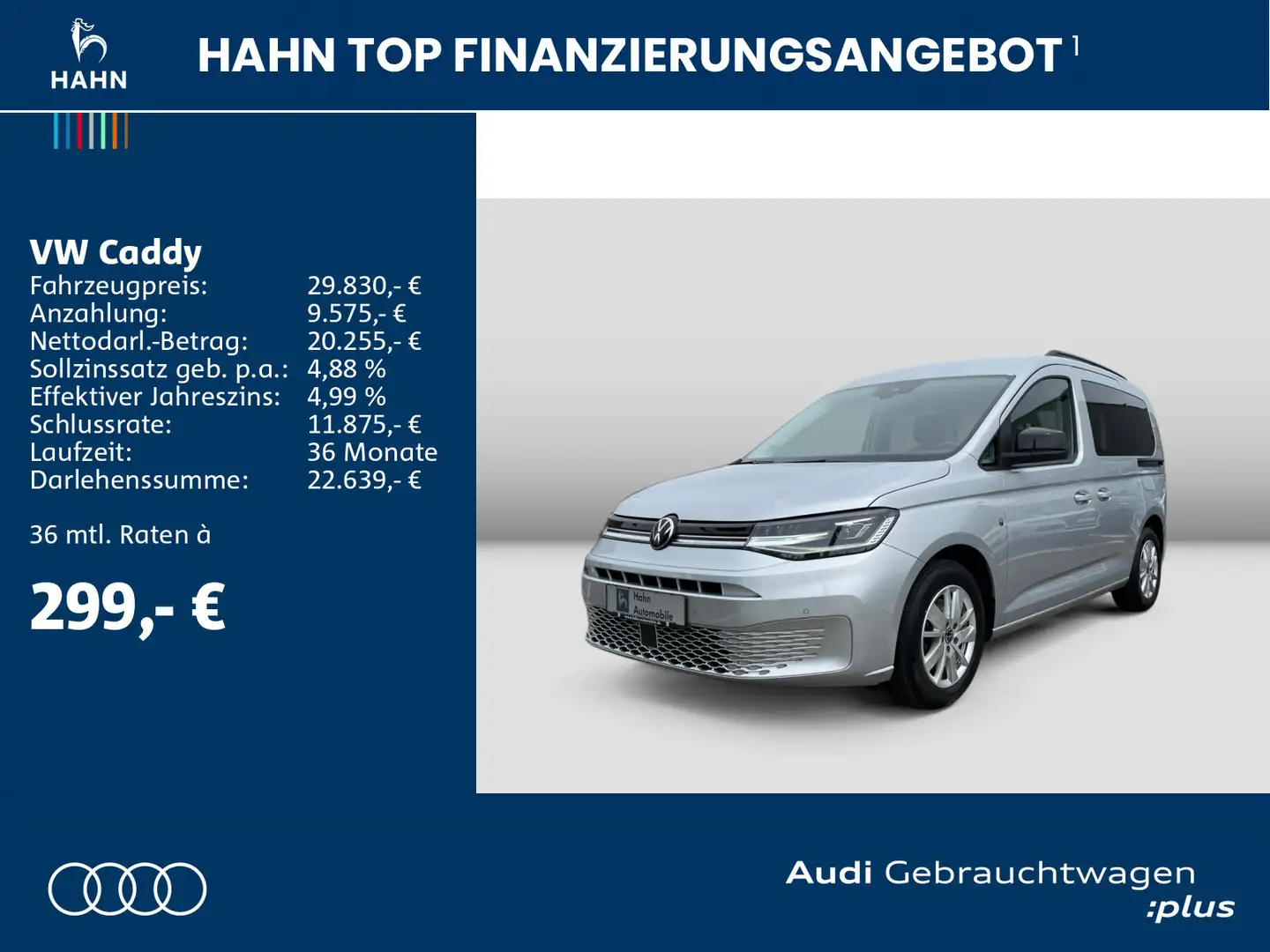 Volkswagen Caddy Life 2.0TDI DSG CAM LED Navi Sitzh Silber - 2