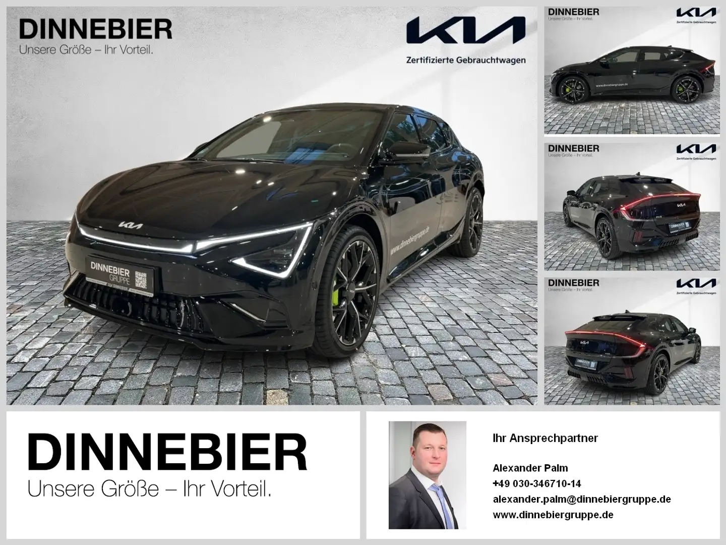 Kia EV6 GT PE 84 AWD GD 360-CAM ACC CAM LED NAVI TWA Noir - 1