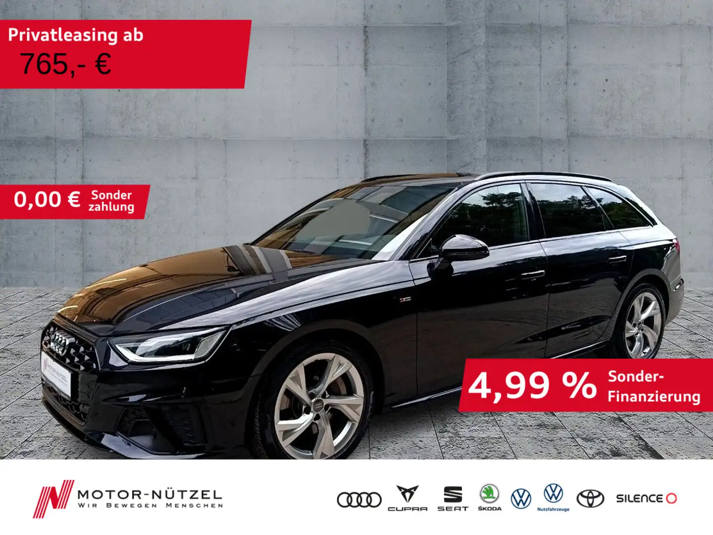 Audi A4 45 TDI QU S-TR S-LINE LED+NAVI+PANO+ACC Noir - 1