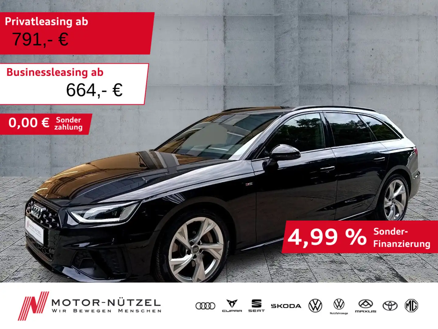 Audi A4 45 TDI QU S-TR S-LINE LED+NAVI+PANO+ACC Nero - 1