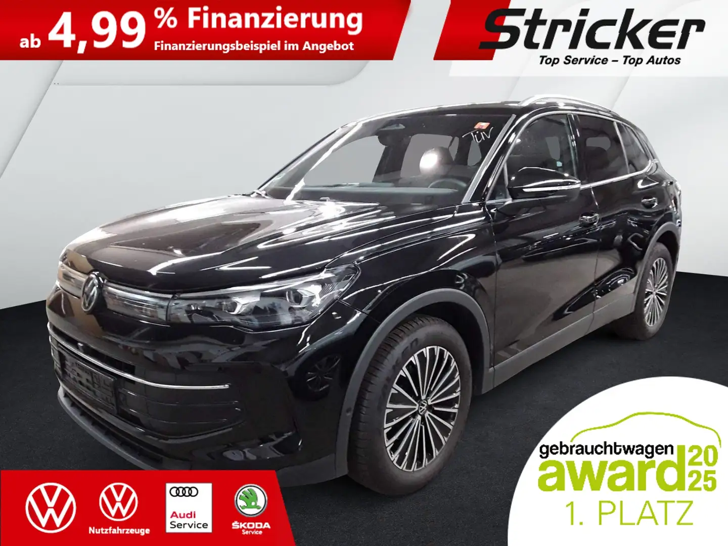 Volkswagen Tiguan Goal 1.5eTSI DSG 299,-ohne Anzahlung Navi AHK Kam Schwarz - 2