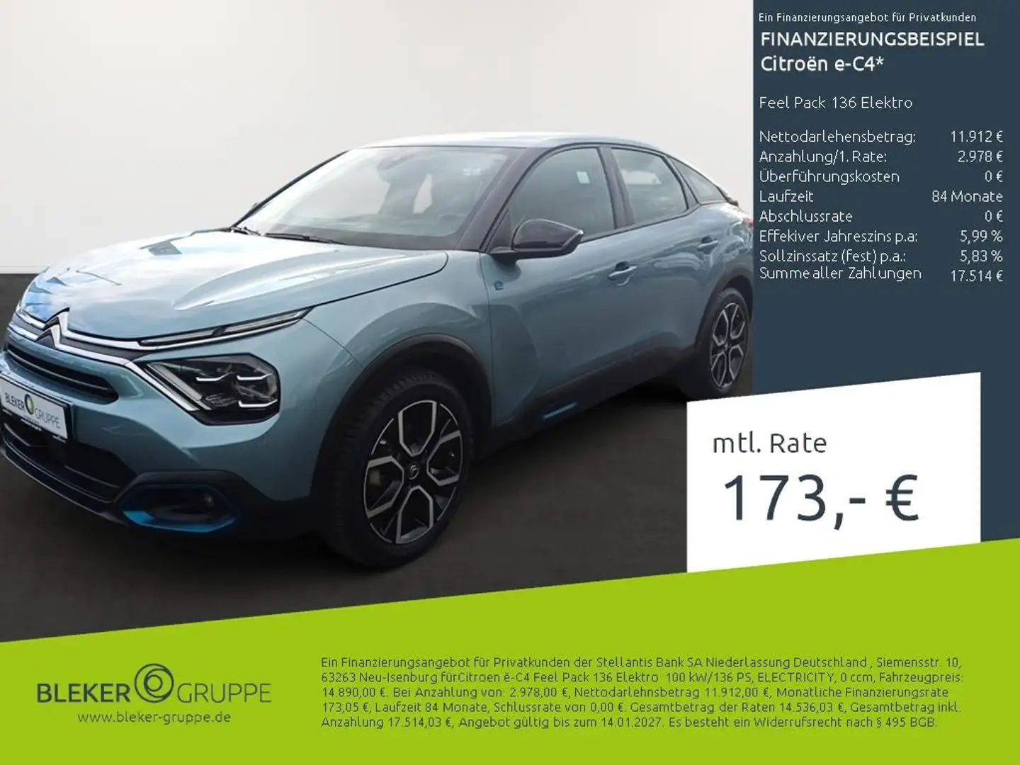 Citroen C4 Feel Pack 136 Elektro Bleu - 1