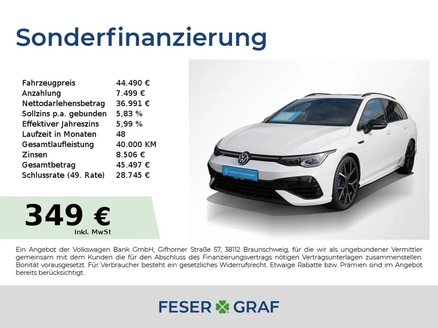 Volkswagen Golf VIII Variant R 2.0TSI 4M 235KW DSG R-Perfomance Bl Weiß - 1
