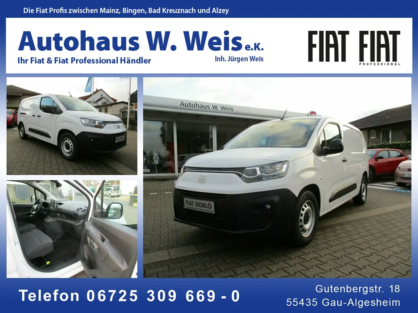 Fiat E-Doblo Cargo KAWA L2 100kw Blanco - 1