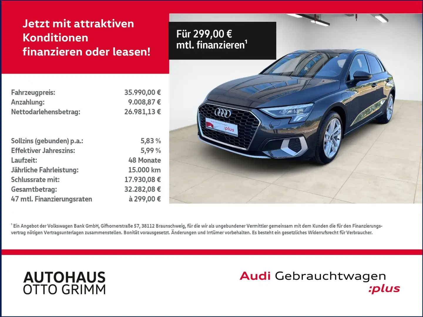 Audi A3 Sportback 40 TFSI e advanced LED AZV Grau - 1