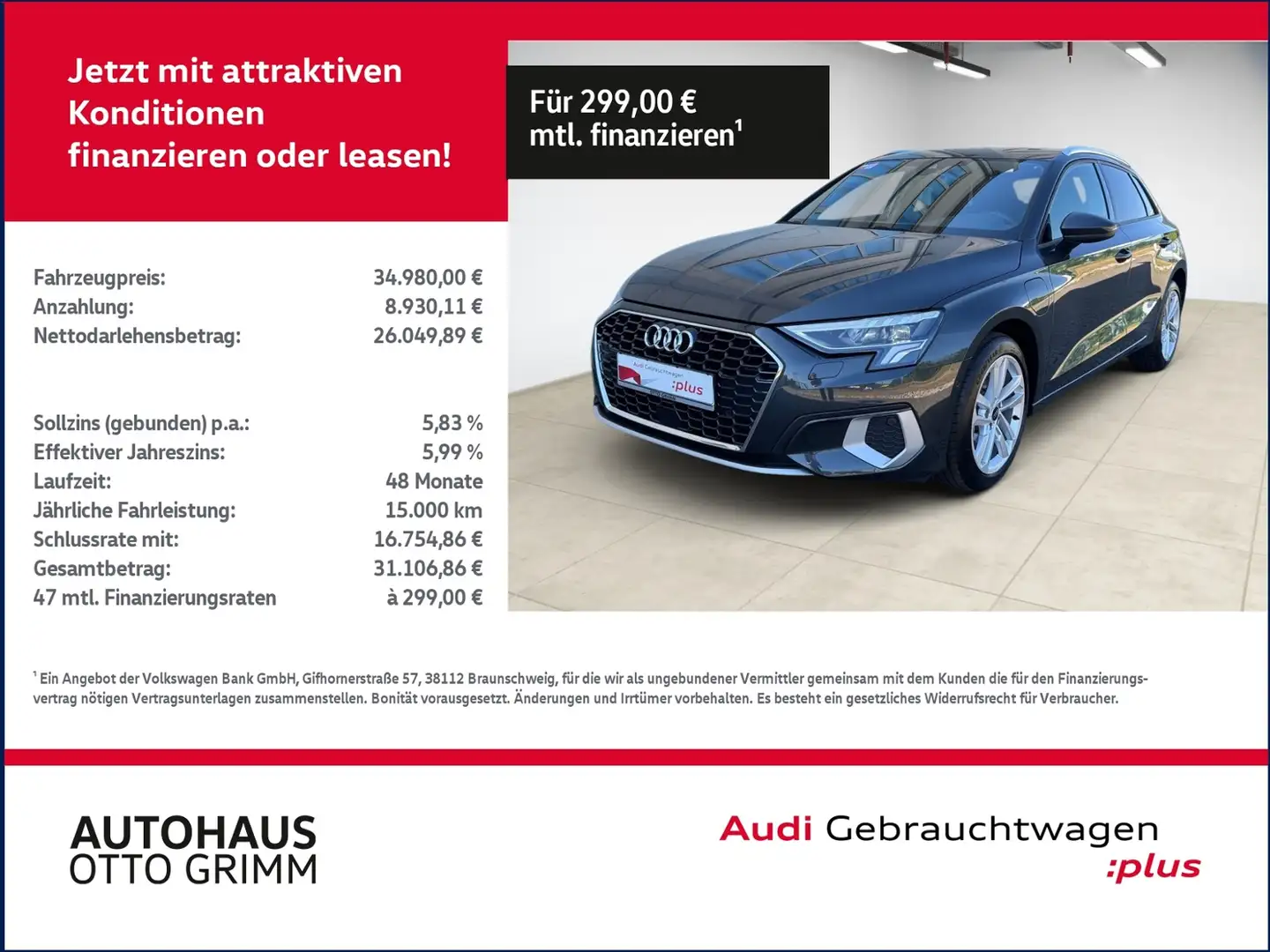 Audi A3 Sportback 40 TFSI e advanced  LED AZV Grau - 1