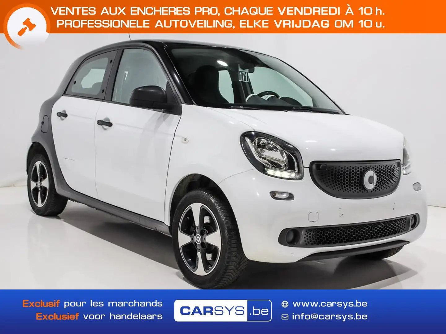 smart forFour 1.0 SCI 70 JA15 - CUIR - CLIM - REGU Blanc - 1