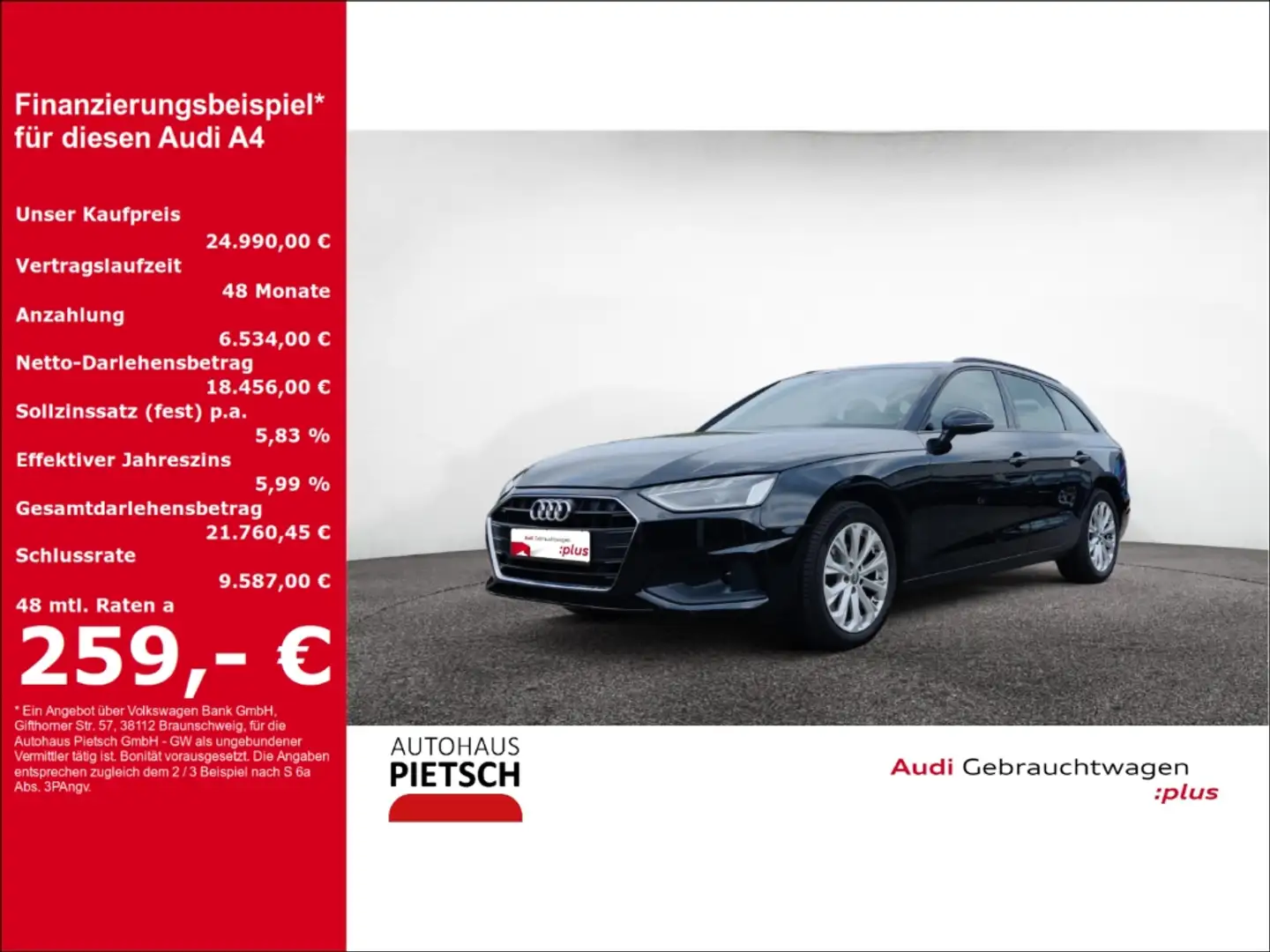 Audi A4 Avant 35 TFSI MMI plus LED AHK PDC Sitzhzg. Zwart - 1
