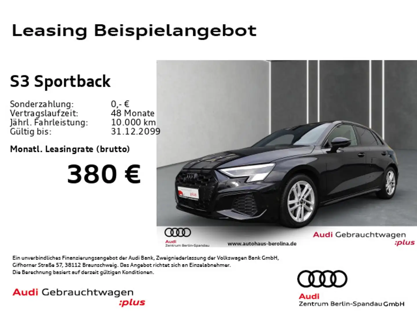 Audi S3 *MATRIX*B&O*R-CAM*Opt.-Schwarz+* Schwarz - 1