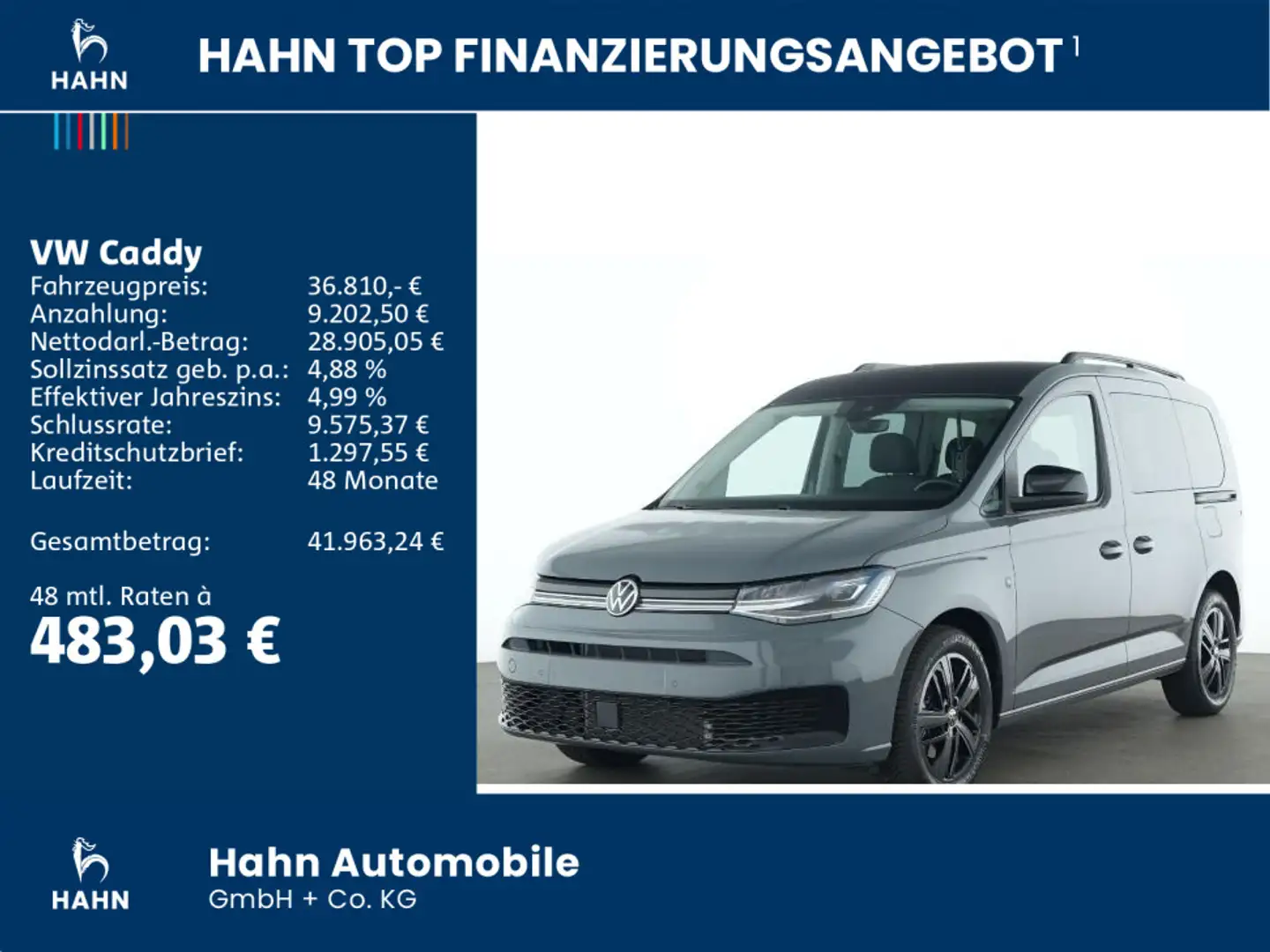 Volkswagen Caddy EDITION 1,5TSI 85kW DSG LED AHK KAMERA Grau - 2