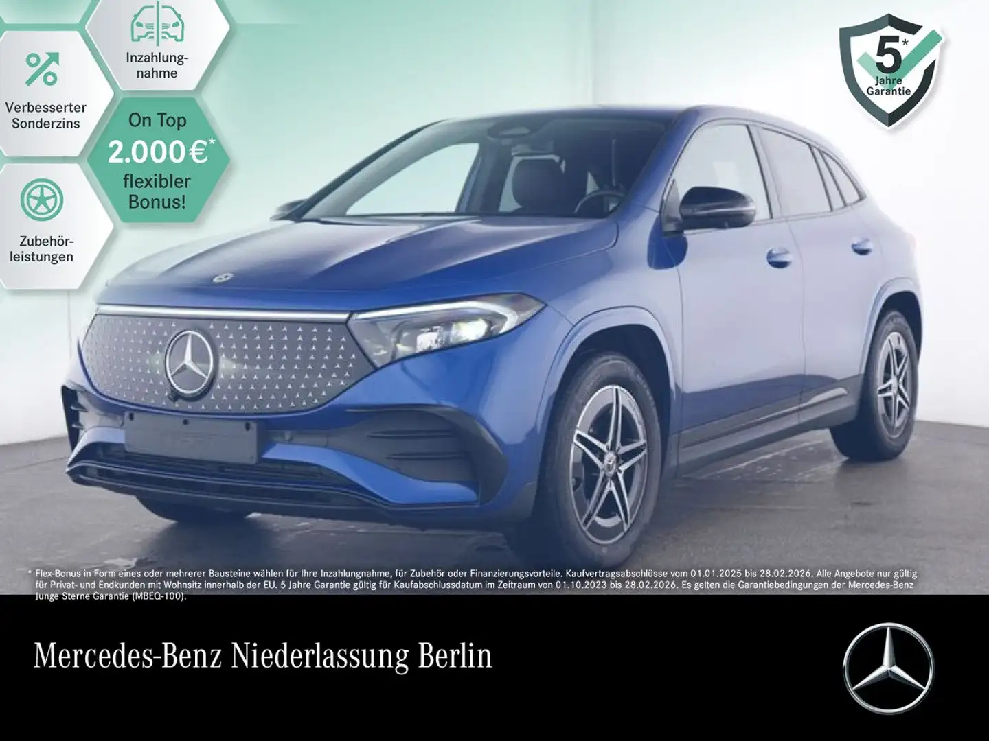 Mercedes-Benz EQA 300 4M AMG+NIGHT+ADVANCED+360+SPUR Blau - 1