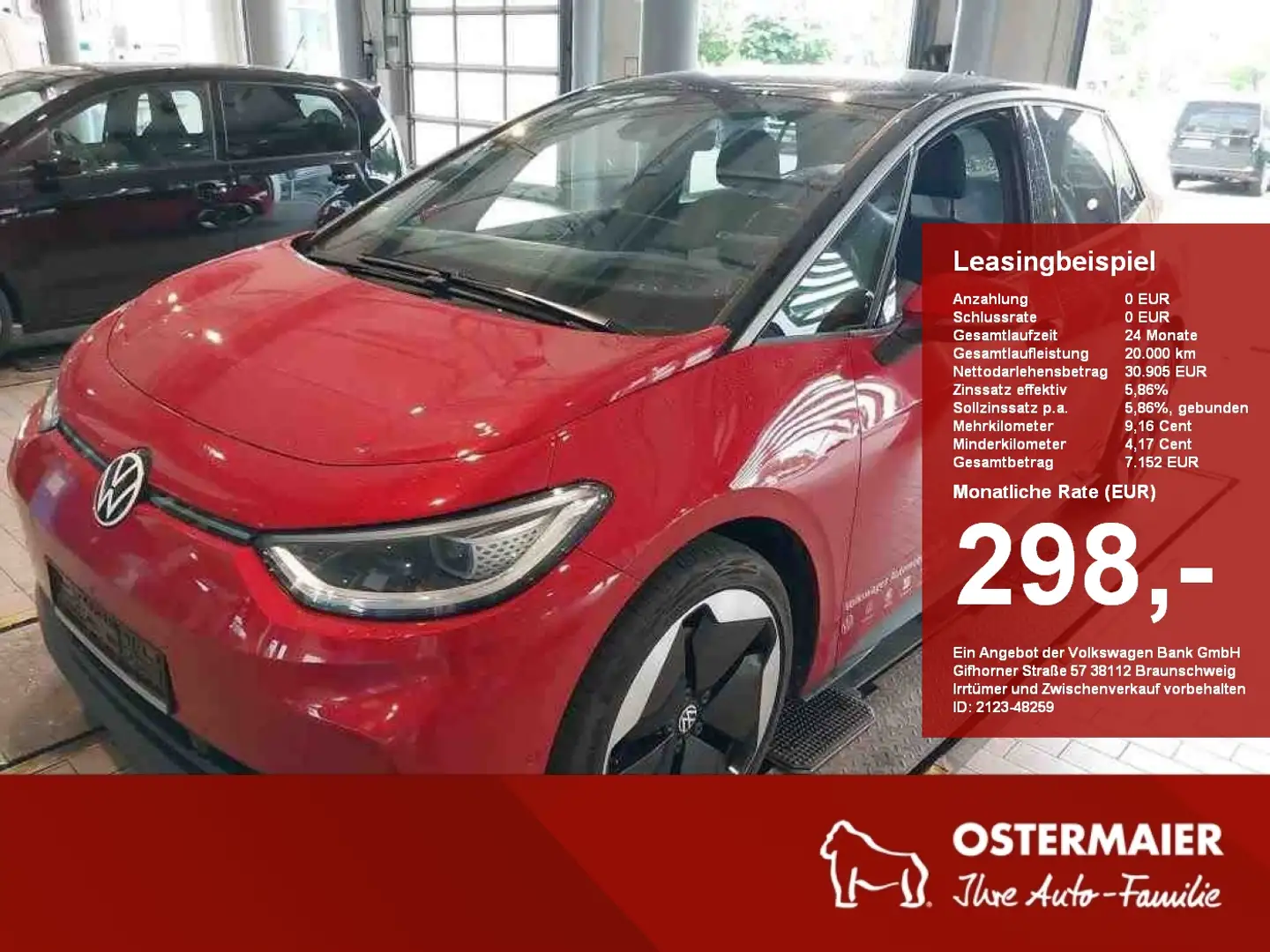 Volkswagen ID.3 PRO S 204PS ACC.AREA-VIEW.NAVI.HUD.LED.APP-C.DCC.L Rot - 1